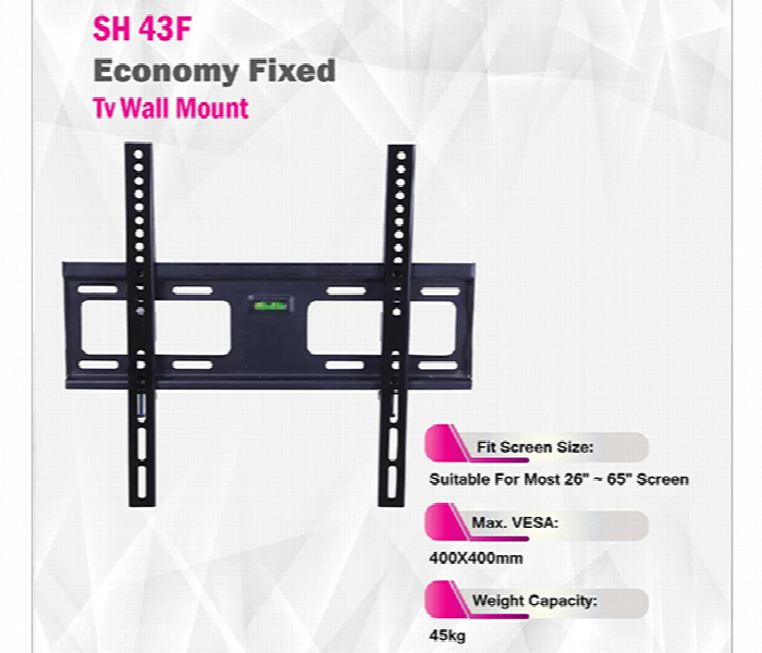 SKILL TECH SH 43F Economy Fixed TV Wall Mount for 26 to 65 Inch Screens - Zoom Image 3