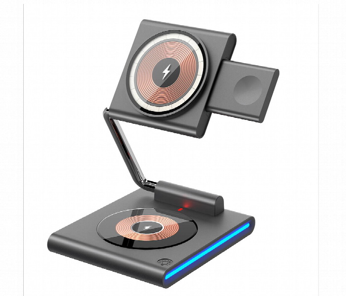 3 IN 1 Multiple Device Wireless Charger Foldable Magnetic Suction Convenient - Zoom Image