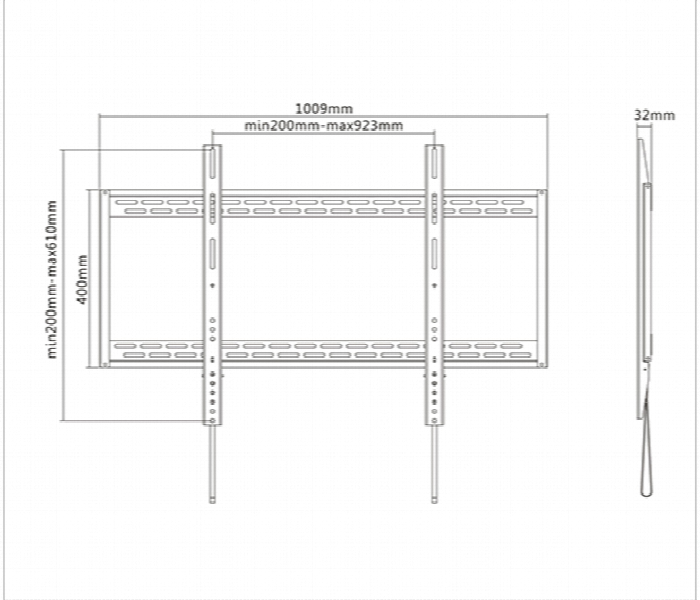 SKILL TECH SH 96F Heavy Duty Flat TV Wall Mount with Auto Lock 60 to 105 Inch - Zoom Image 3