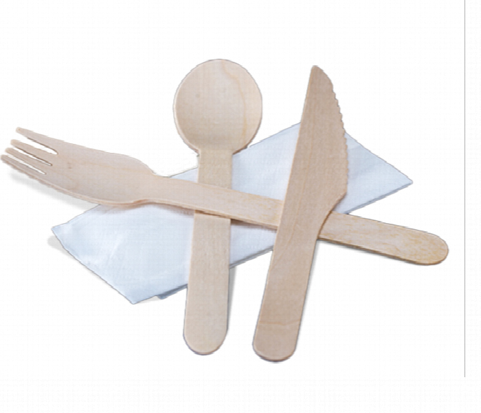 Wooden Cutlery Set Q Pac 25 Piece Package - Zoom Image