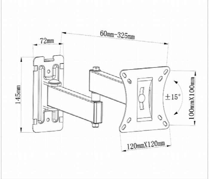 Skill Tech SH 21P Full Motion TV Wall Mount 10 to 32 Inches Low Cost - Zoom Image 2