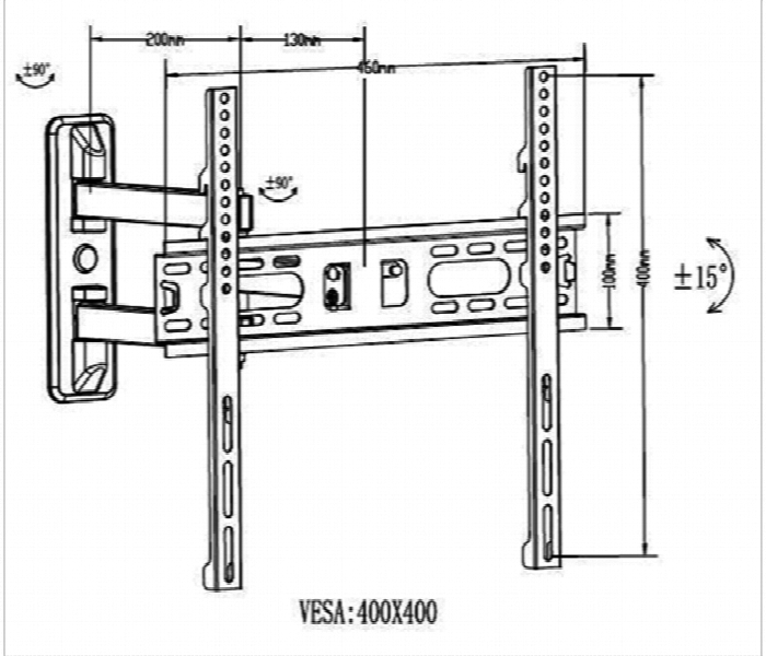 Super Economy Full Motion TV Wall Mount SKILL TECH SH 43P 14 to 55 Inch - Zoom Image 3