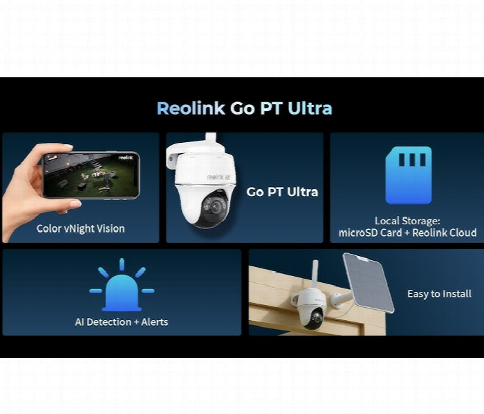 Reolink Go PT Ultra 8MP 4G Outdoor PT Camera - Zoom Image 2