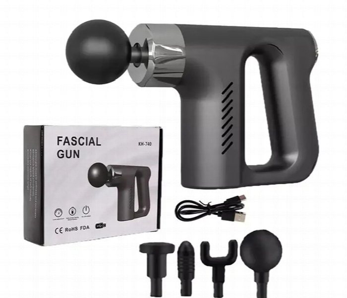 Portable KH 740 Body Massager Gun Multi Handle Mini Fascia Muscle Massage Gun with 4 Interchangeable Heads - Zoom Image 1