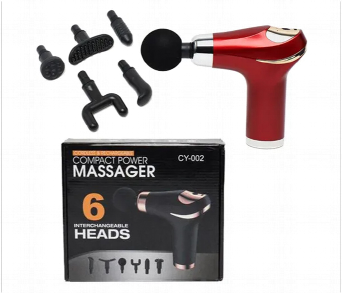 Compact Power Massager CY 002 with 6 Interchangeable Heads for Effective Pain Relief and Fatigue Recovery - Zoom Image 2