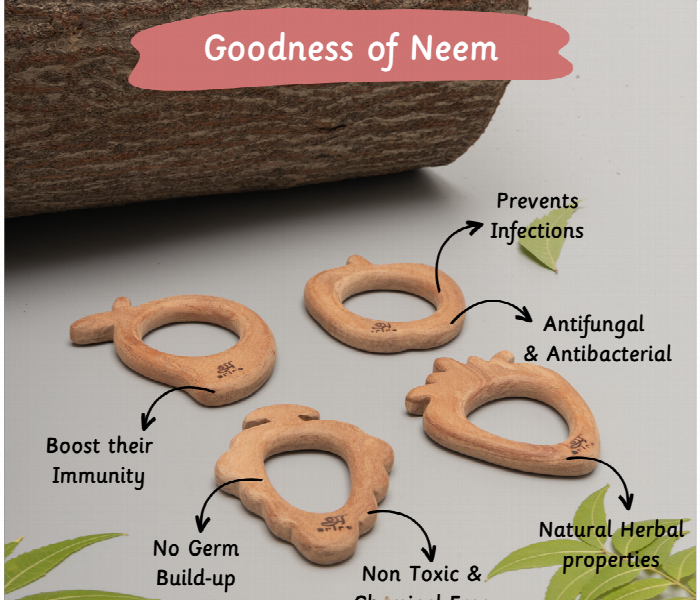 Fruits Neem Wood Teethers for Babies Safe and Natural Teething Relief - Zoom Image 2