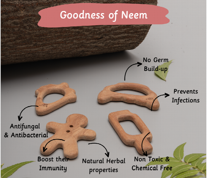 Treats Neem Wood Teether for Babies Safe and Natural Teething Relief - Zoom Image 3