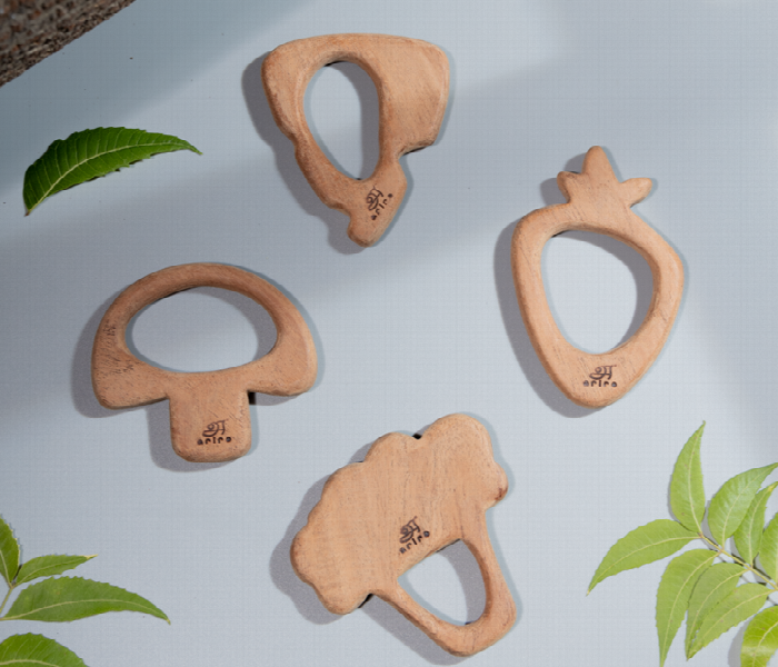 Vegetables Neem Wood Teethers for Babies Safe and Natural Teething Relief - Zoom Image 1