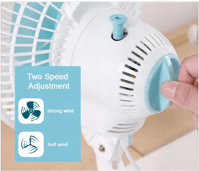 R VIHAN 180MM Mini Clip Fan with 2 Speed Modes Portable Adjustable Desk Fan for Strong Wind and Cooling - Zoom Image 3