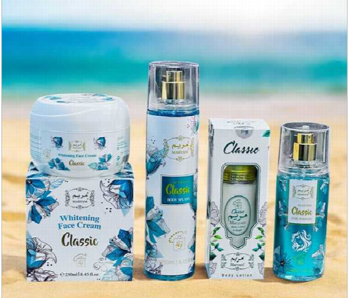 4 in 1 Maryam Classic Beauty Bundle Body Lotion 40ml Whitening Cream 250ml Body Splash 250ml  Hair Perfume 150ml - Zoom Image