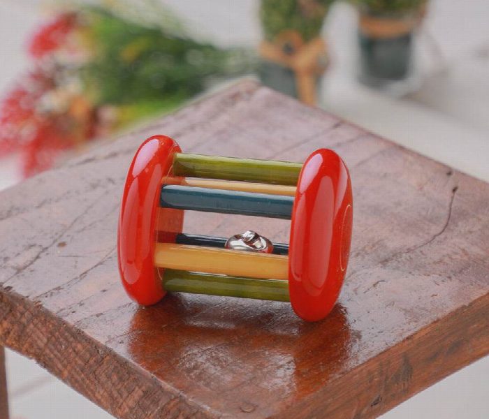 Small Tumbler Red Natural Wooden Rattle Toy for Babies - Zoom Image 1