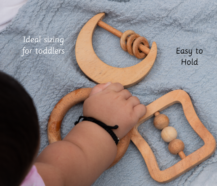 Neem Wood Rattles Natural Wooden Rattle Toy for Babies - Zoom Image 4