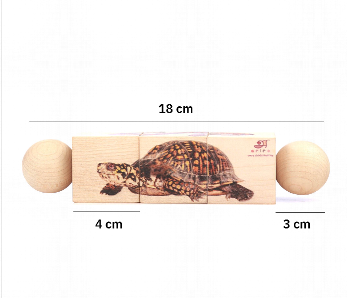 Rotating Reptiles Educational Natural Wooden Puzzles for Kids - Zoom Image 2