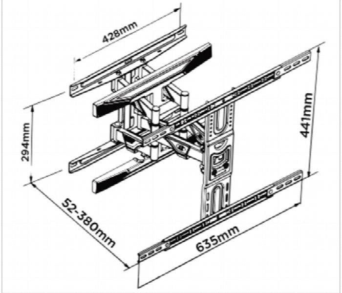 NORTH BAYOU NB P6 Ultra Slim Double Arm Full Motion TV Wall Mount for 45 to 80 Inch - Zoom Image 3