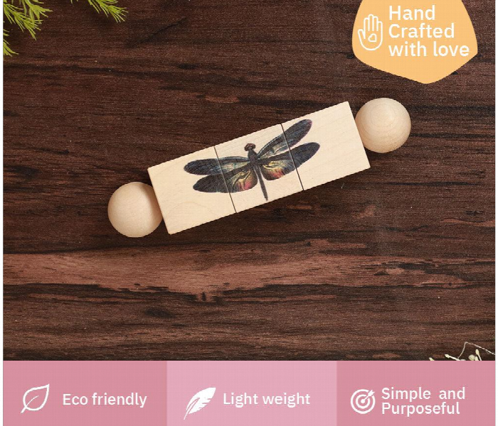 Rotating Insects Educational Natural Wooden Puzzles for Kids - Zoom Image 4