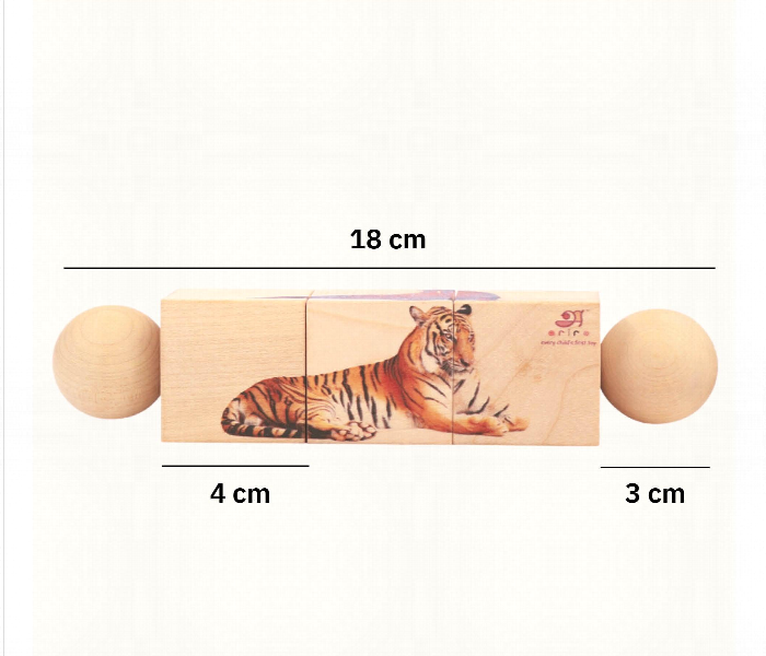 Rotating Mammals Educational Natural Wooden Puzzles for Kids - Zoom Image 2