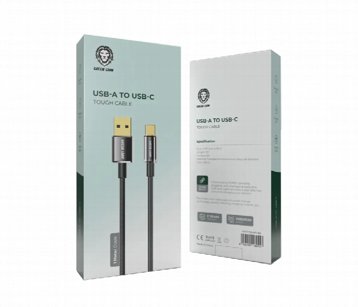 Green Lion USB A to USB C Tough Cable 1M Fast Charging - Zoom Image 1