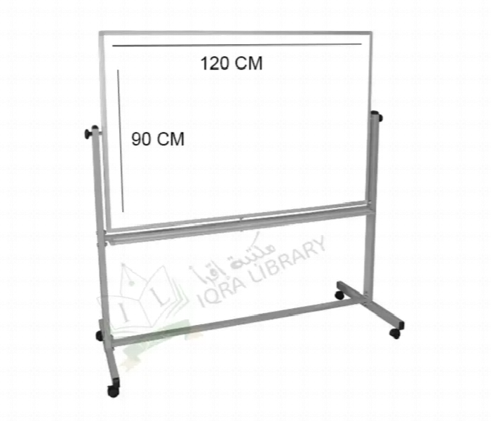 whiteboard on wheels measures 90 x 120 cm - Zoom Image