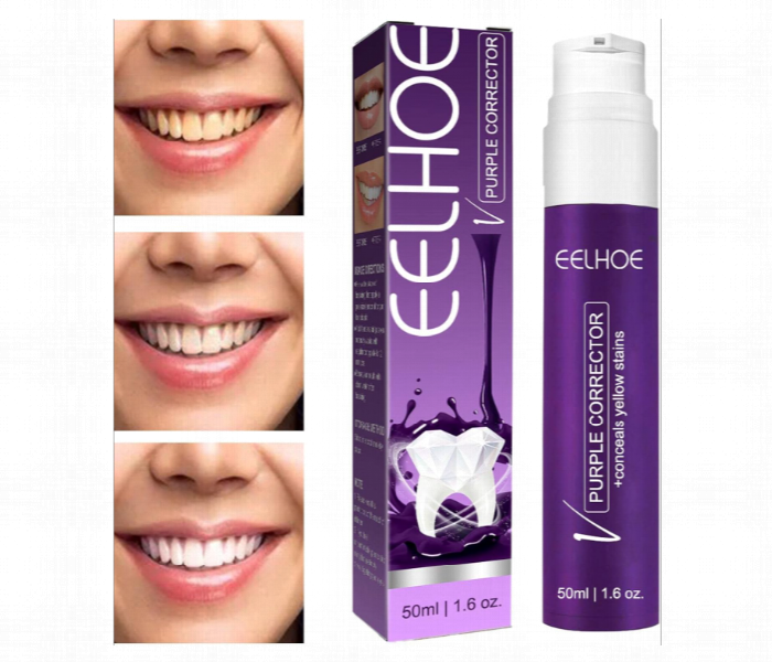 Purple Color Corrector Toothpaste For Teeth Whitening And Color Correcting Remove Stains Improves Teeth - Zoom Image