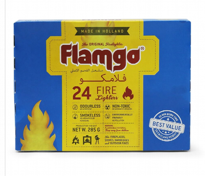 Flamgo Charcoal LRG 24 Fire Lighters 285g - Zoom Image