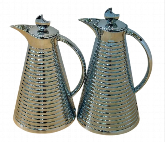 FLASK SET OF 2PCS CLASSIC FULL SILVER AFM S - Zoom Image