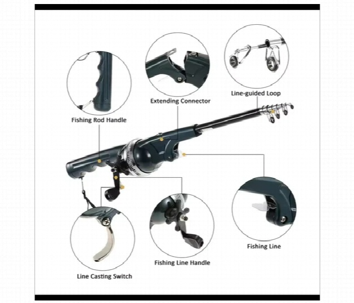 Foldable Fishing Rod With Line Portable Bag Throwing Rock Telescopic And Reel - Zoom Image 2