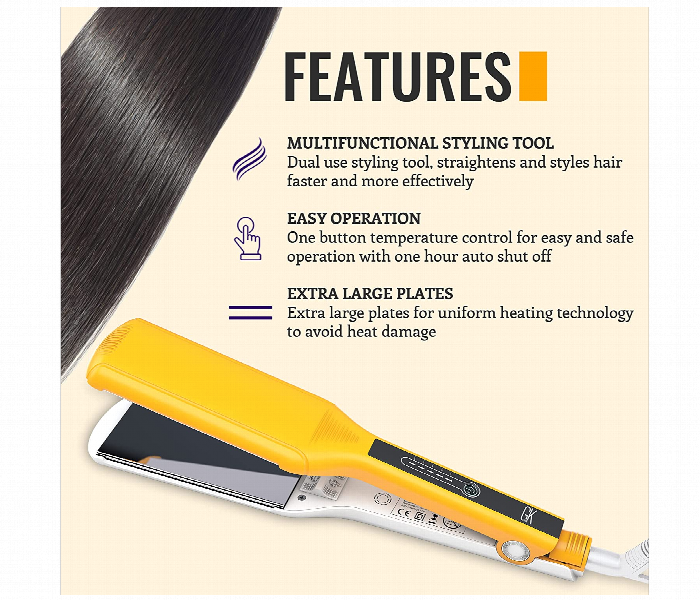 Gk Hair One Control Titanium Flat Iron Uk Plug - Zoom Image 2