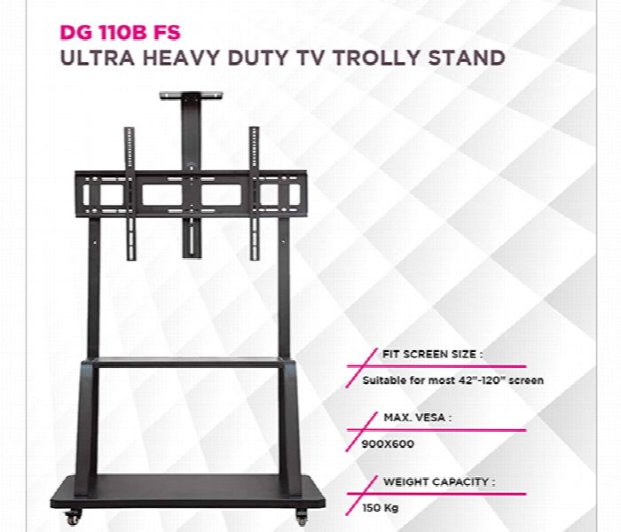 DG Tech DG 110B FS 42 to 120 Inch Heavy Duty Mobile TV Stand - Zoom Image 2