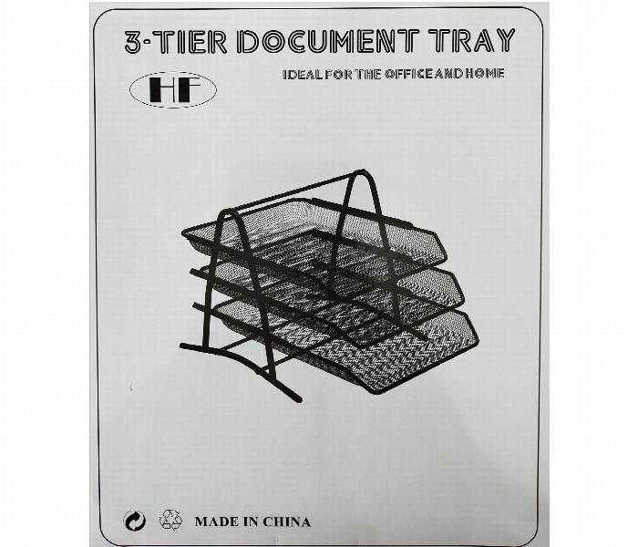 Metal Office Table Tray 3 Layers for Organizing Supplies - Zoom Image