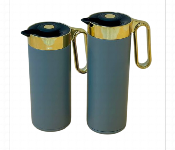 Flask Set 2Pcs Classic Gray Gold FK23 GRG - Zoom Image