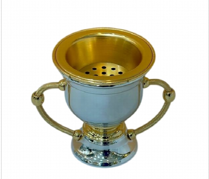 Incense Burner New Plain Silver Gold 1183 SG - Zoom Image