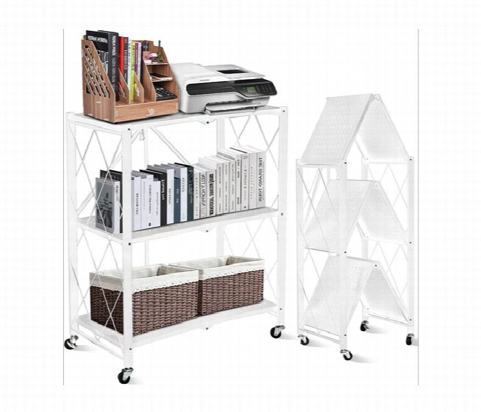 Kitchen Folding Rack 3 Layers White - Zoom Image 1