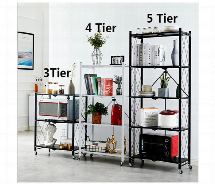 Kitchen Folding Rack 3 Layers White - Zoom Image 2