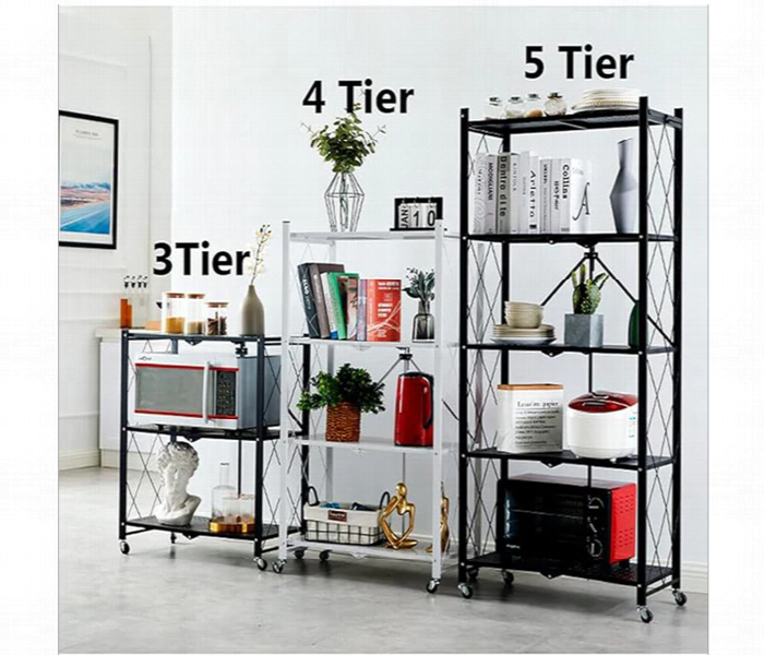 Kitchen Folding Rack 5 Layers White - Zoom Image 2