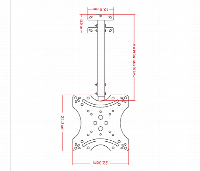 Skill Tech CB 01 TV Ceiling Mount 14 to 44 Inch - Zoom Image 2