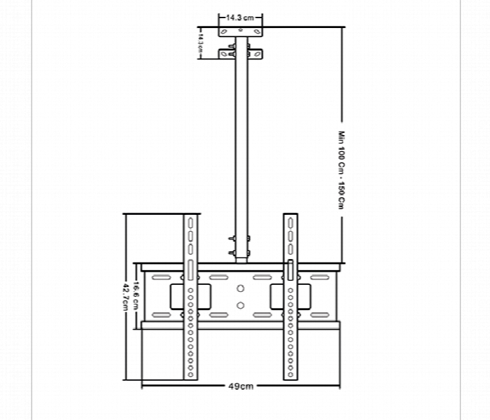 Skill Tech CB 03 Telescopic TV Ceiling Mount 20 to 65 Inch 30KG VESA 400x400 - Zoom Image 2