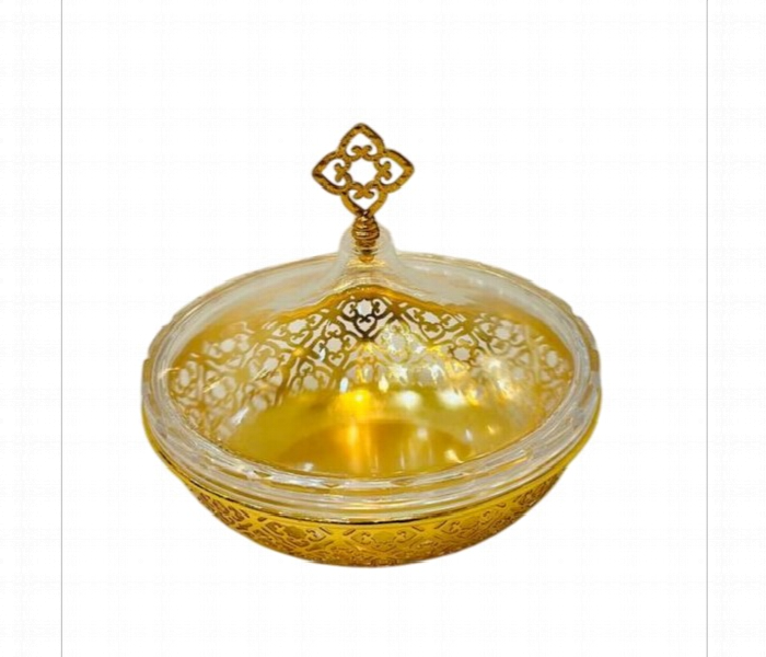 Dates Bowl Acrylic Cover Gold Medium 18cm - Zoom Image