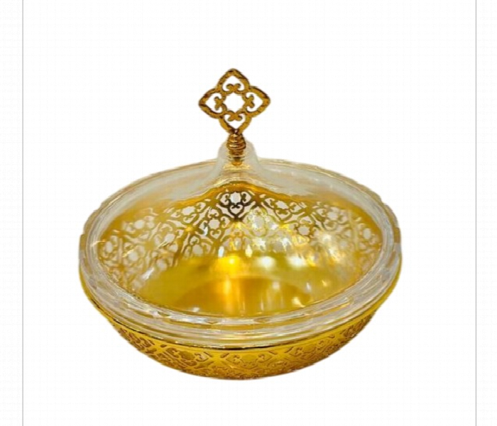 Dates Bowl Acrylic Cover Gold Small 15CM - Zoom Image