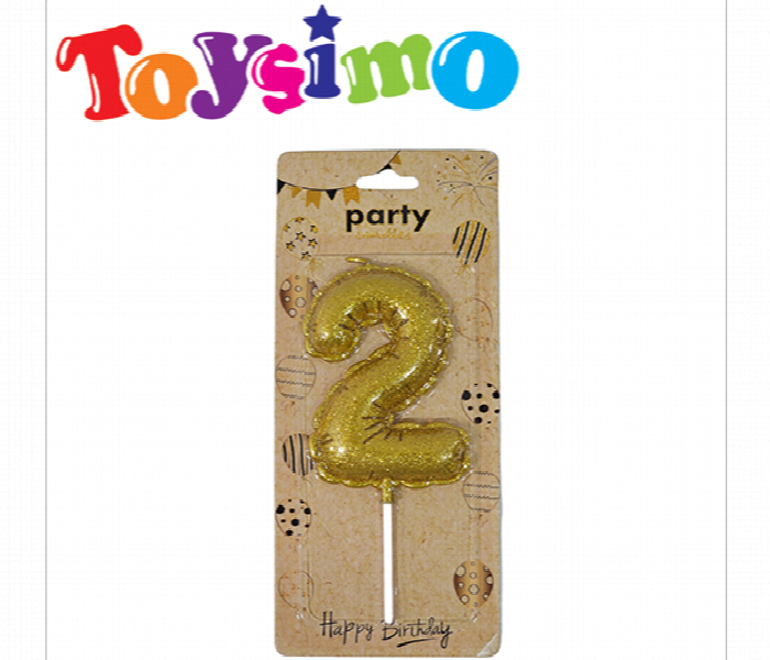 Gold Number 2 Candle 9CM is a bright and elegant addition to any birthday celebration - Zoom Image