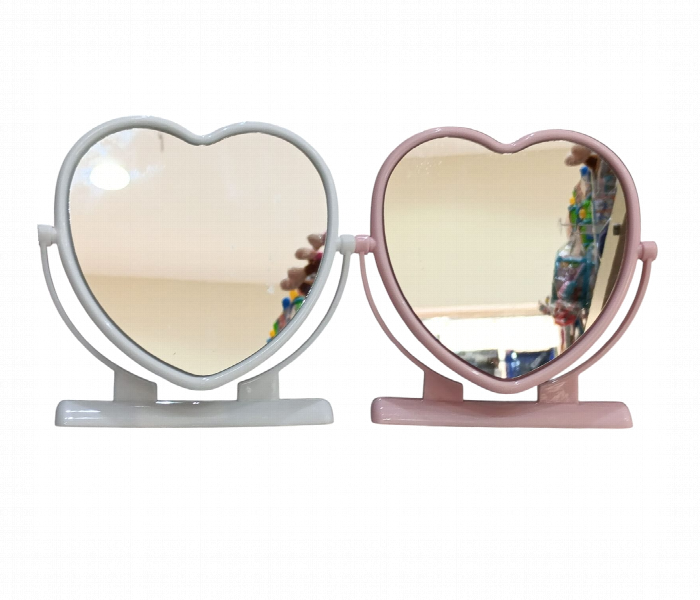 Set of 2 Mini Heart Shaped Mirrors for Compact and Stylish Use - Zoom Image