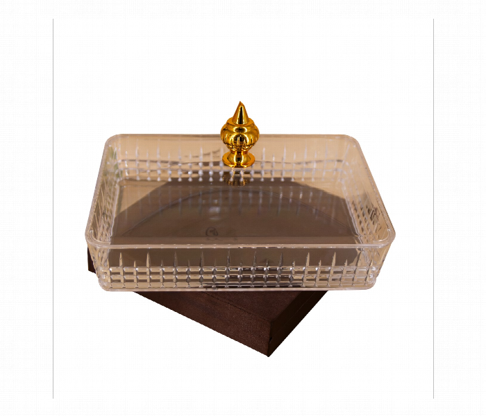 Acrylic Candy Box Rectangle Gold Medium 30cm - Zoom Image