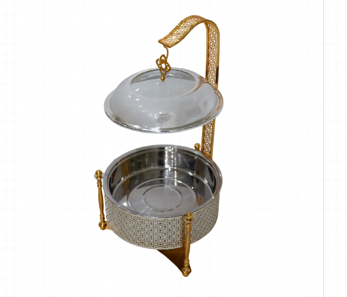 Chafing Dish Round 6L Full Silver Gold - Zoom Image