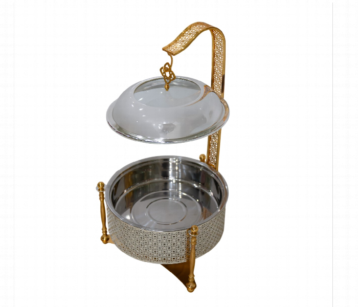 Chafing Dish Round 8L Full Silver Gold AQ10248SG - Zoom Image