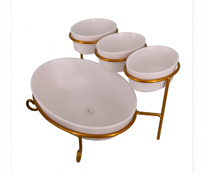 2 Tier Oval Serving Set 10x3x24 CM Gold DY4473 GLD - Zoom Image