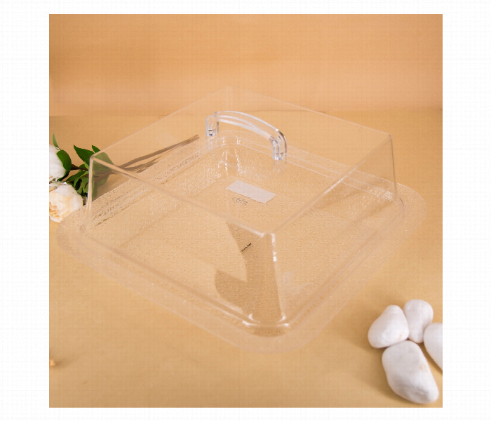 Acrylic Square Tray with Cover Crystal Design AC059 - Zoom Image