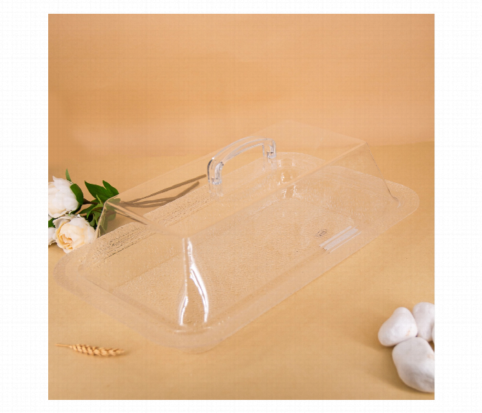 Acrylic Rect. Tray with Cover Crystal Design AC060L - Zoom Image