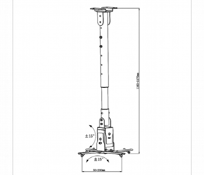 SKILL TECH SH 02P Heavy Duty Projector Ceiling Mount Adjustable Height 650 to 1000MM - Zoom Image 2