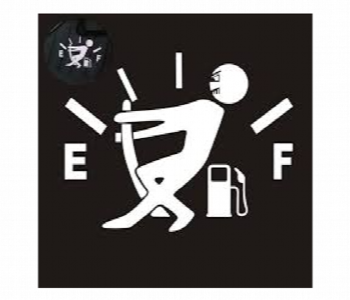 Car Fuel Tank Cover Funny Sticker White - Zoom Image