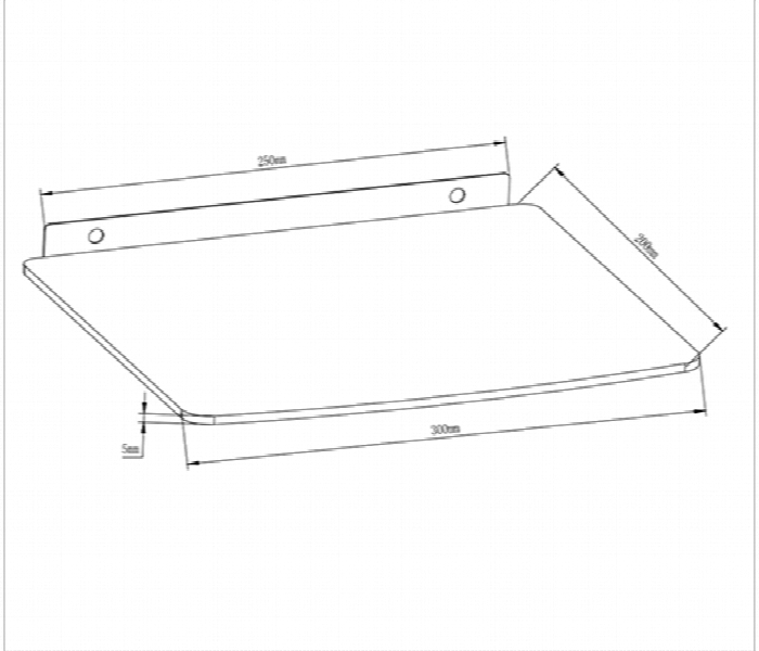 Skill Tech SH 04D 10KG Economy Steel and Tempered Glass Wall Mount DVD Receiver Shelf 300x200x5MM - Zoom Image 2