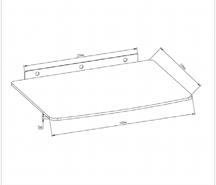 Skill Tech SH 03D 340x240x4mm Tempered Glass Wall Mount Shelf for DVD Receiver 12kg Load - Zoom Image 2